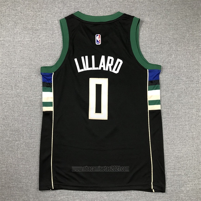 Camiseta Nino Milwaukee Bucks Damian Lillard #0 Statement 2018-19 Negro